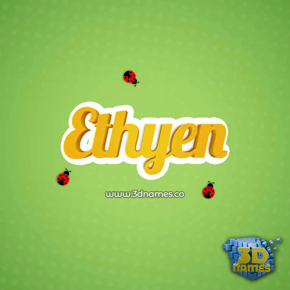 ethyen in Ladybugs style - 3D name wallpaper