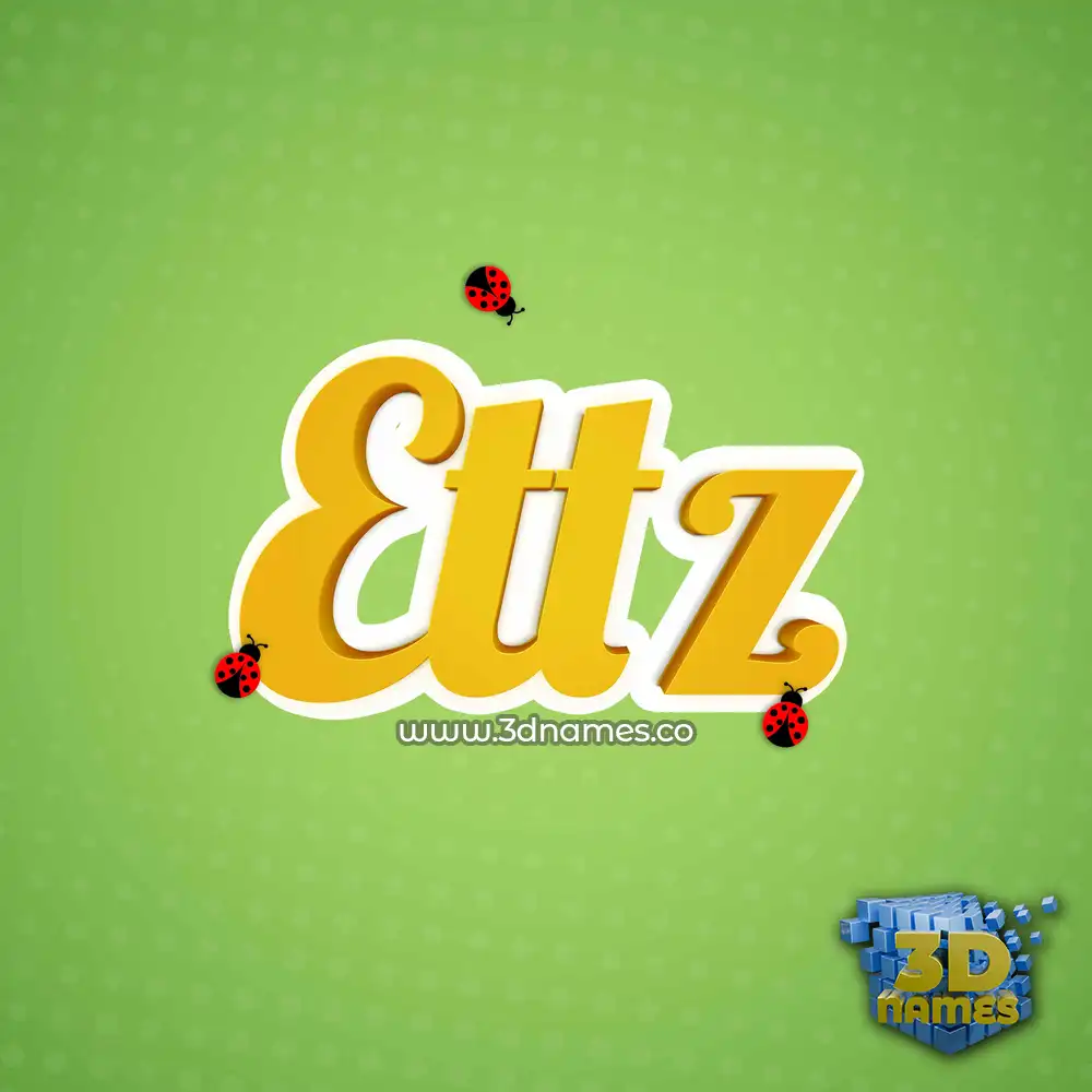 ettz in Ladybugs style - 3D name wallpaper