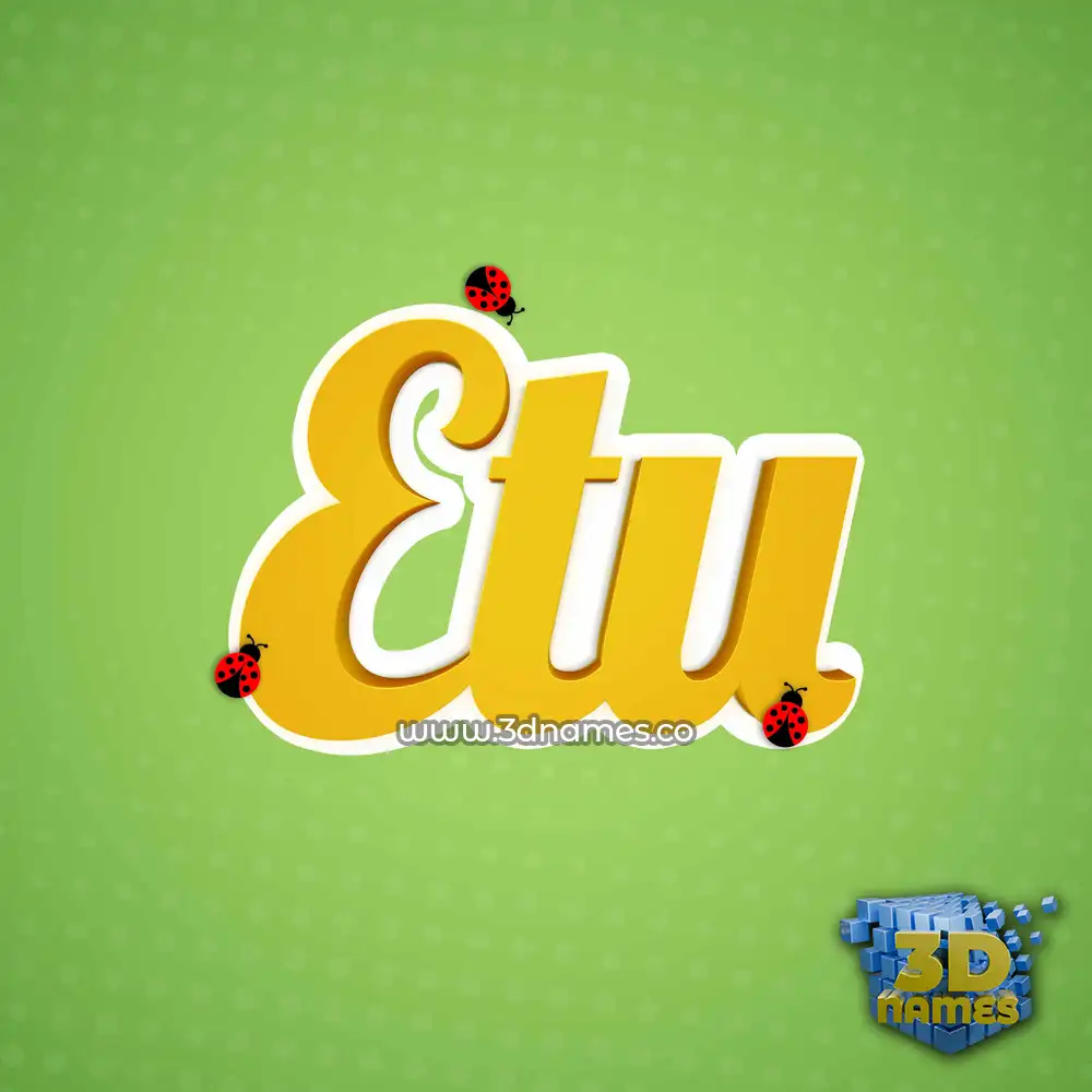 etu in Ladybugs style - 3D name wallpaper