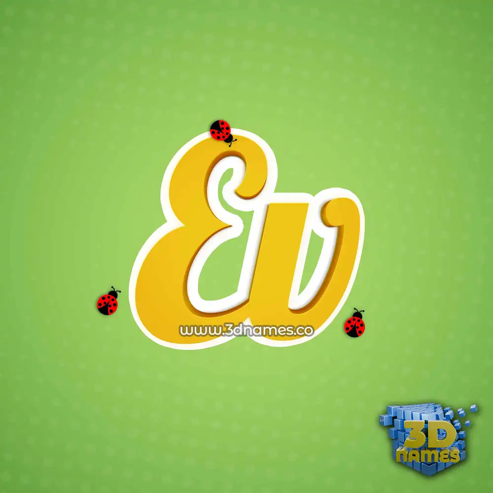 ev in Ladybugs style - 3D name wallpaper