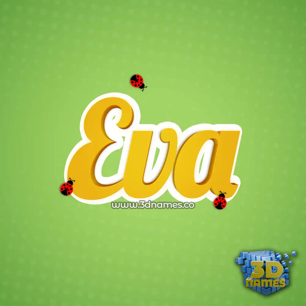 eva in Ladybugs style - 3D name wallpaper