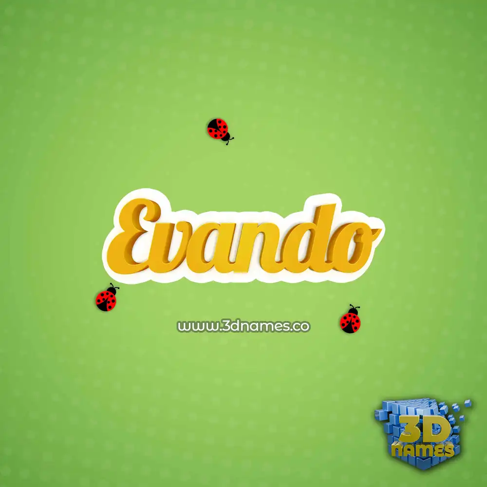 evando in Ladybugs style - 3D name wallpaper