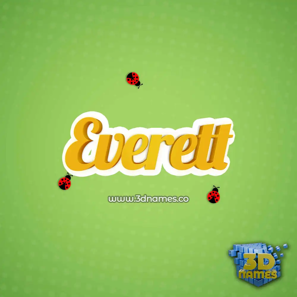 everett in Ladybugs style - 3D name wallpaper