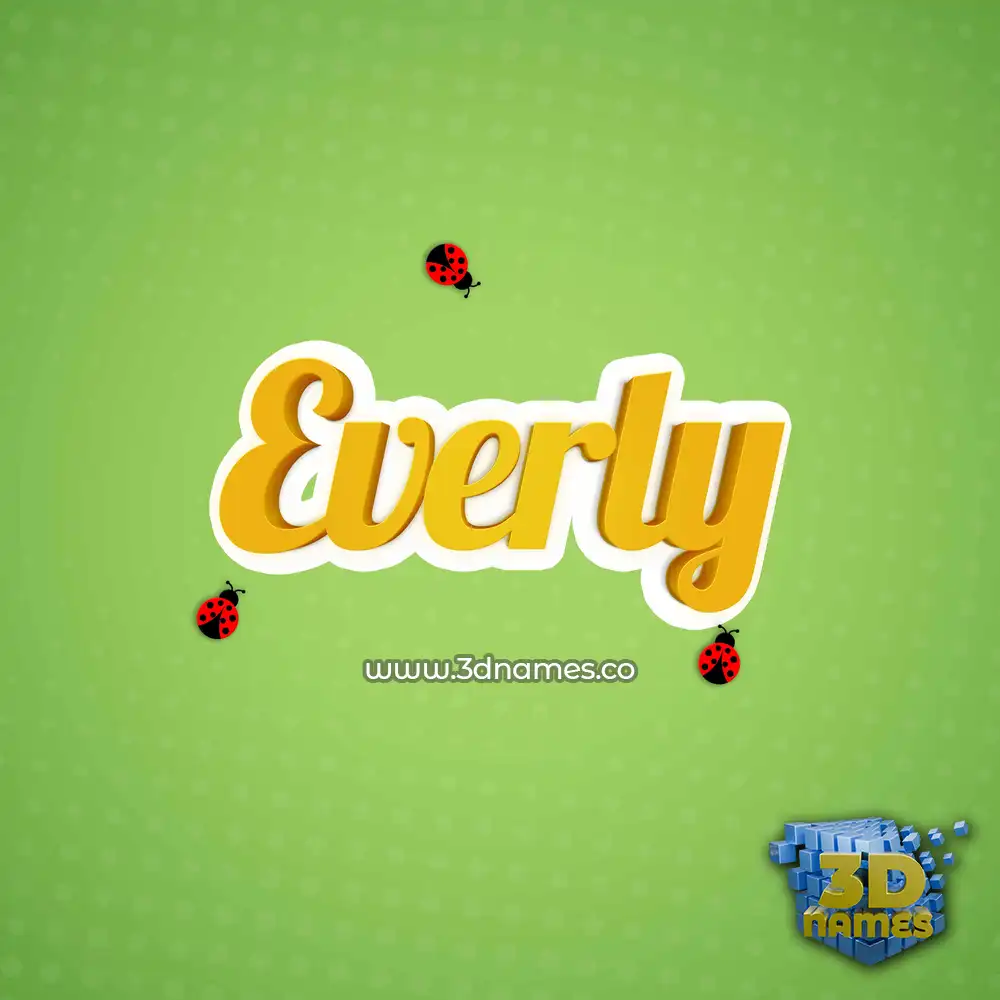 everly in Ladybugs style - 3D name wallpaper