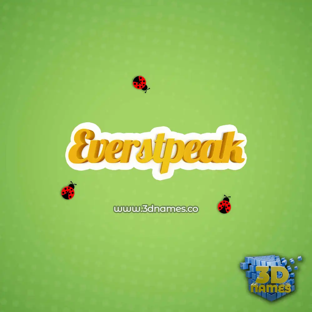 everstpeak in Ladybugs style - 3D name wallpaper