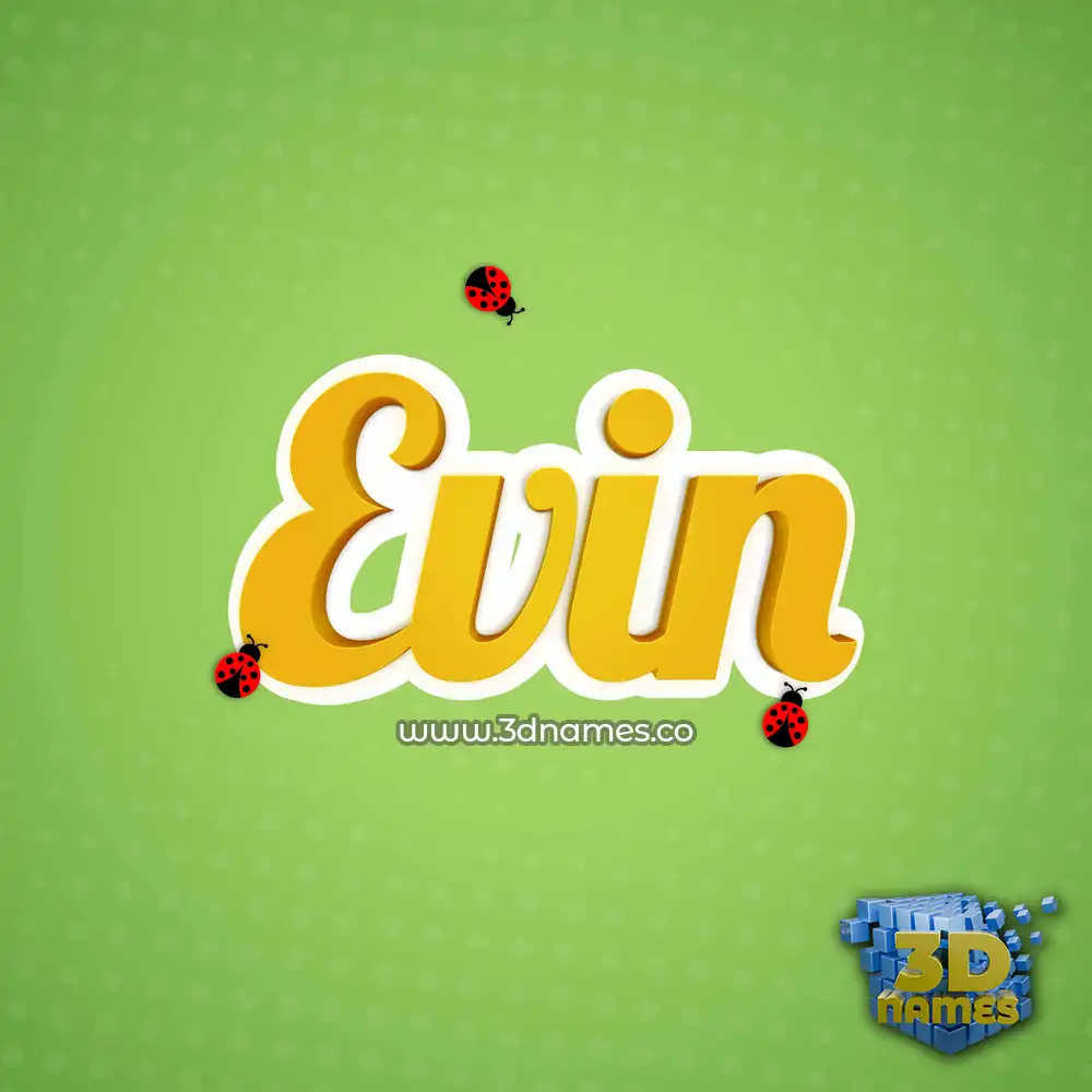 evin in Ladybugs style - 3D name wallpaper