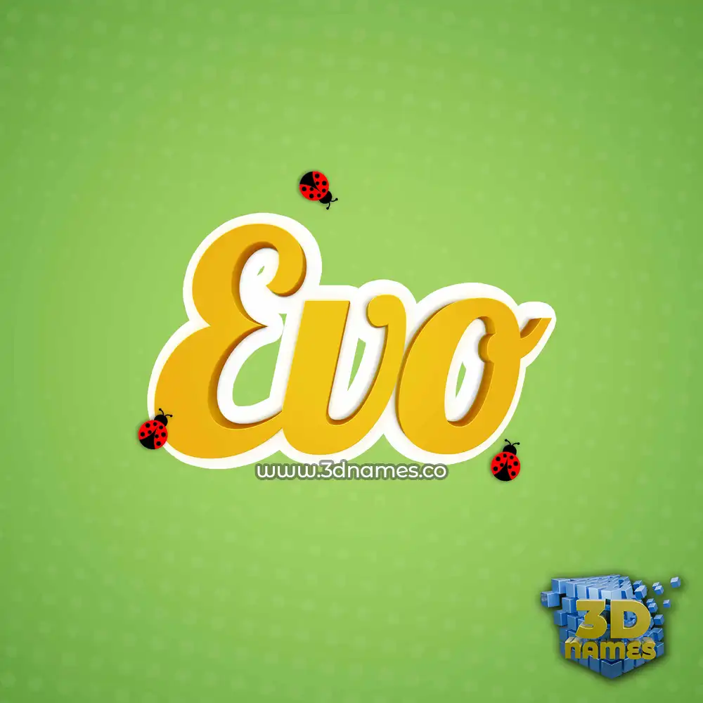 evo in Ladybugs style - 3D name wallpaper