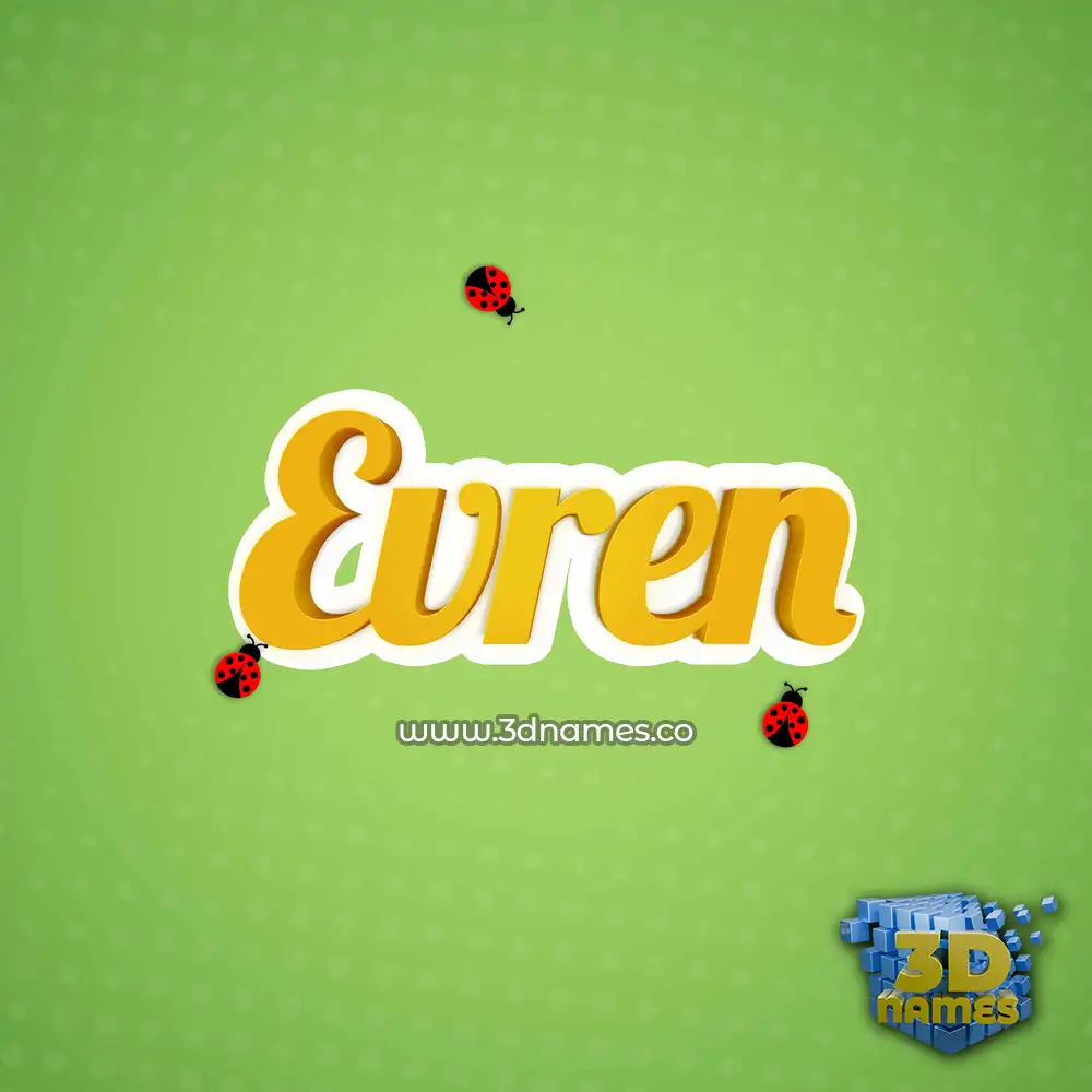 evren in Ladybugs style - 3D name wallpaper