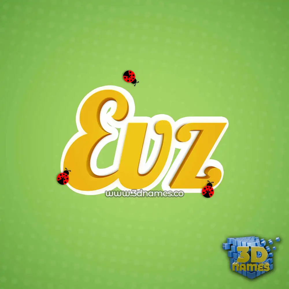 evz in Ladybugs style - 3D name wallpaper