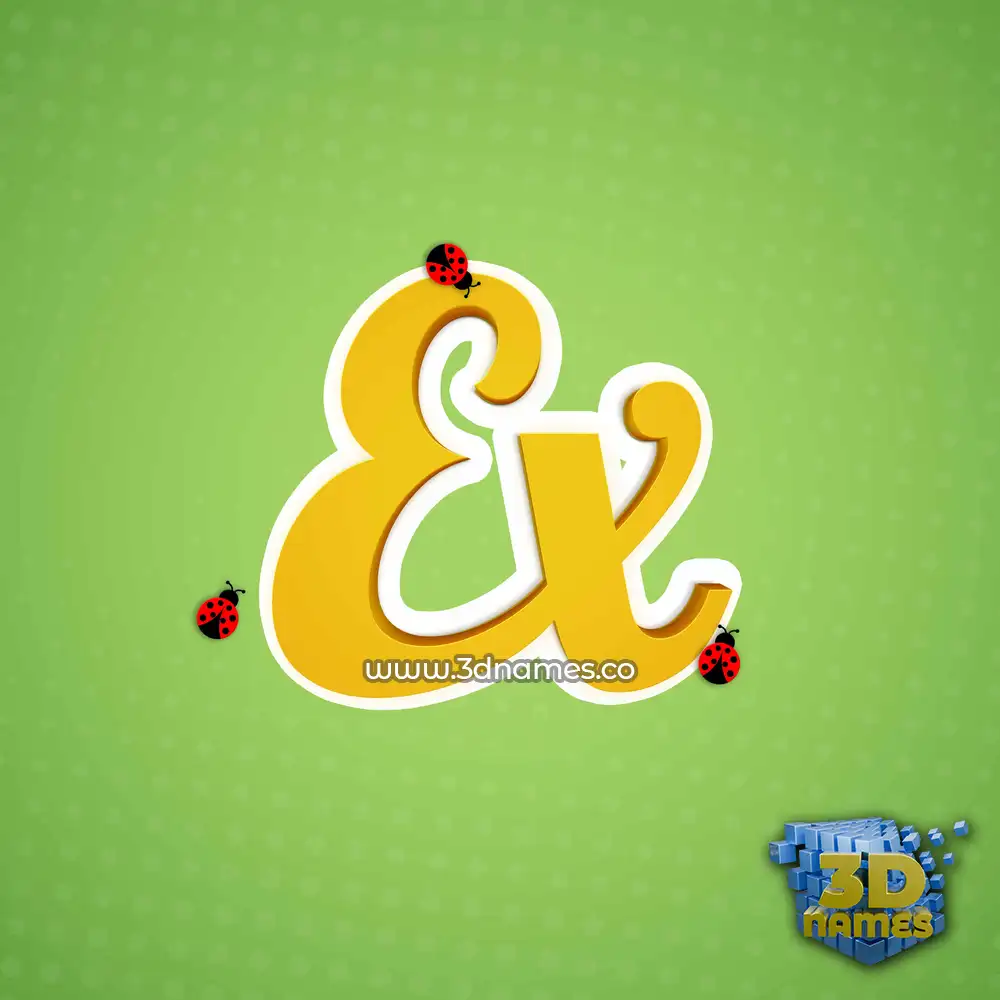 ex in Ladybugs style - 3D name wallpaper