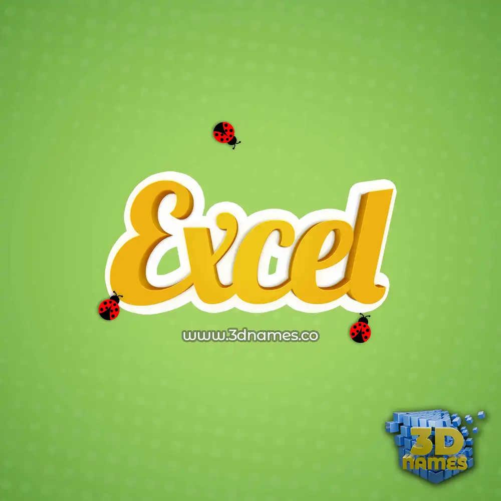 excel in Ladybugs style - 3D name wallpaper