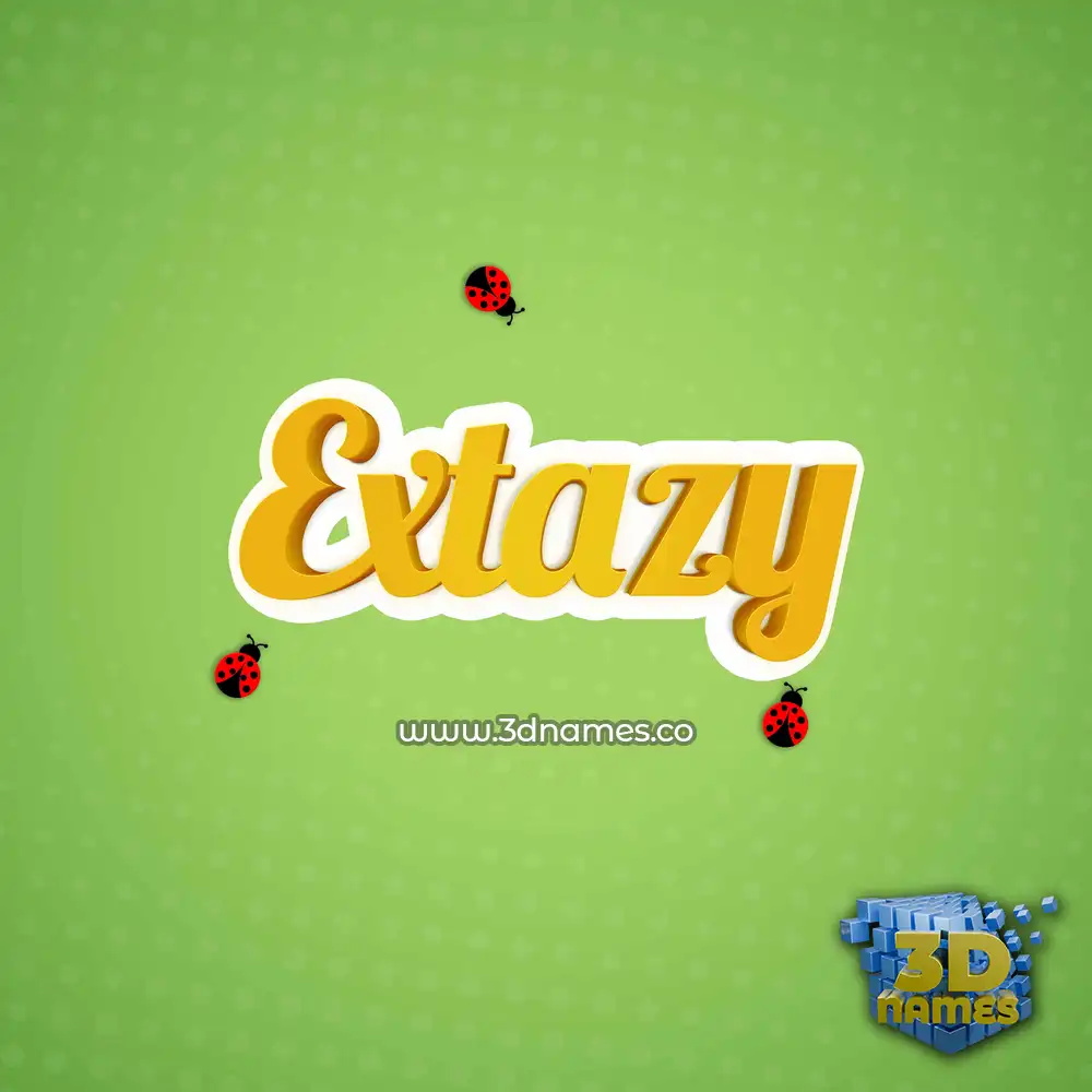 extazy in Ladybugs style - 3D name wallpaper