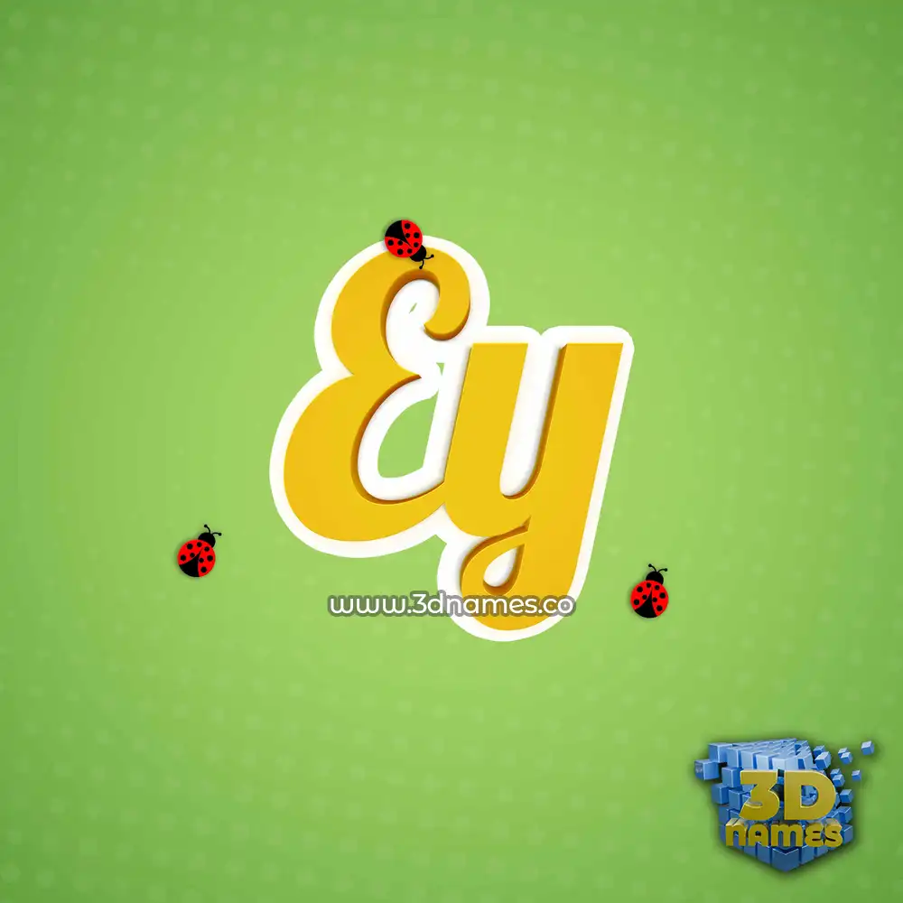 ey in Ladybugs style - 3D name wallpaper