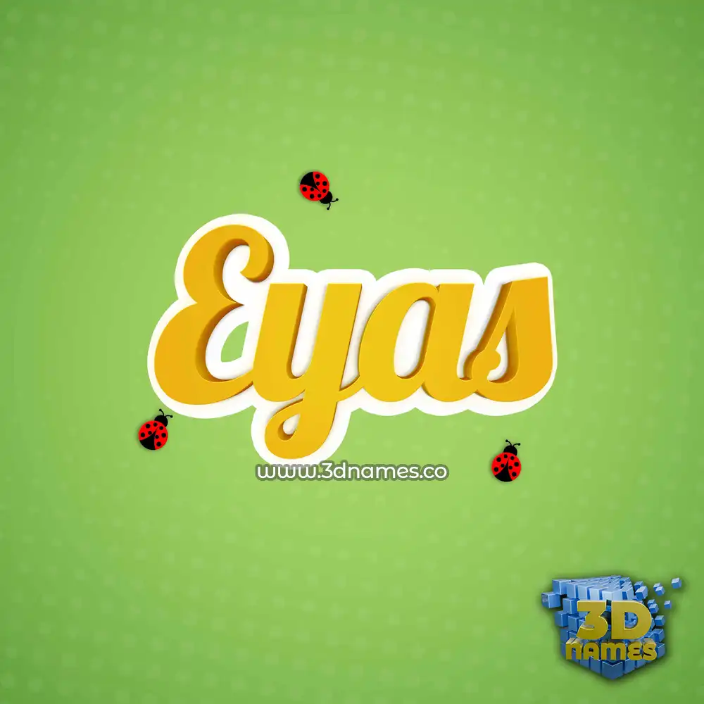 eyas in Ladybugs style - 3D name wallpaper