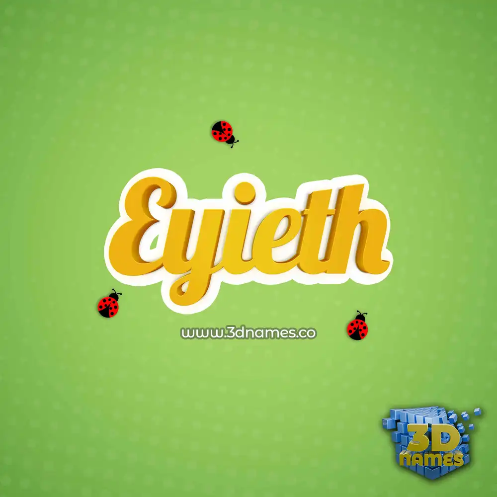 eyieth in Ladybugs style - 3D name wallpaper