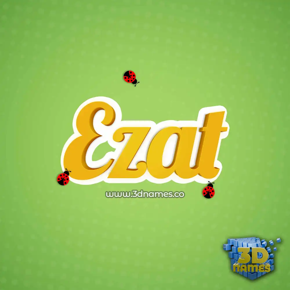 ezat in Ladybugs style - 3D name wallpaper