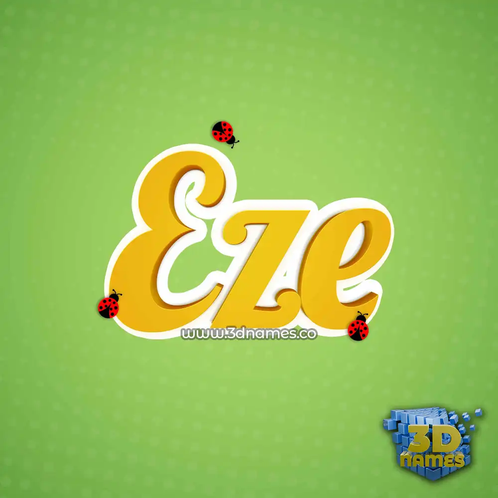 eze in Ladybugs style - 3D name wallpaper