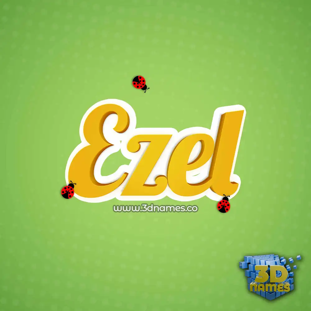 ezel in Ladybugs style - 3D name wallpaper