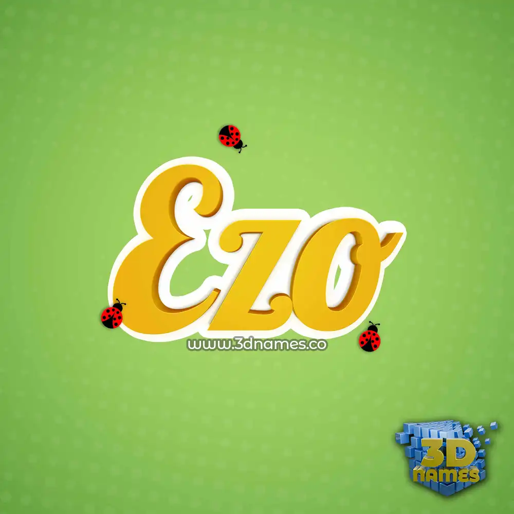 ezo in Ladybugs style - 3D name wallpaper