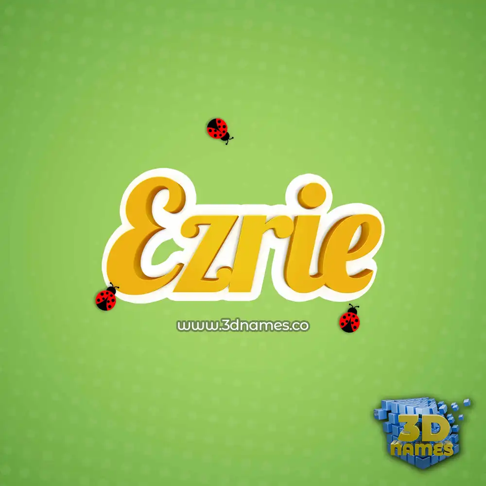 ezrie in Ladybugs style - 3D name wallpaper