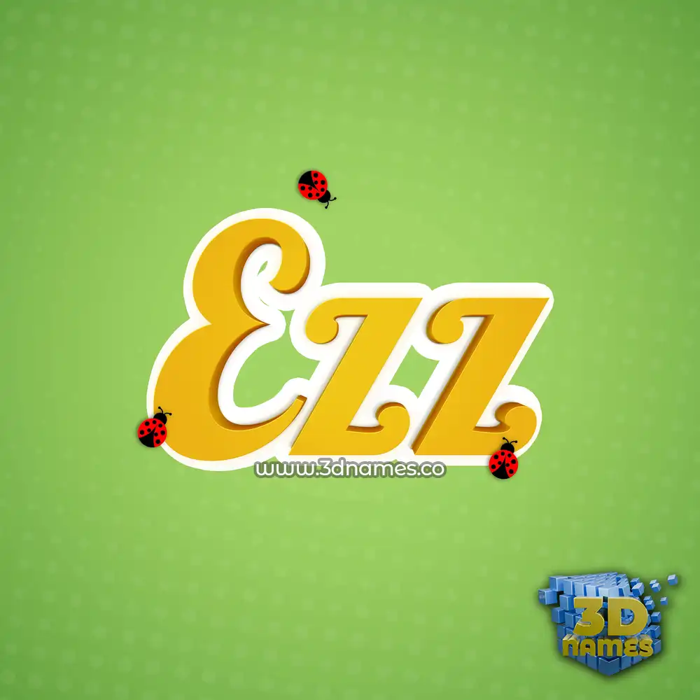 ezz in Ladybugs style - 3D name wallpaper