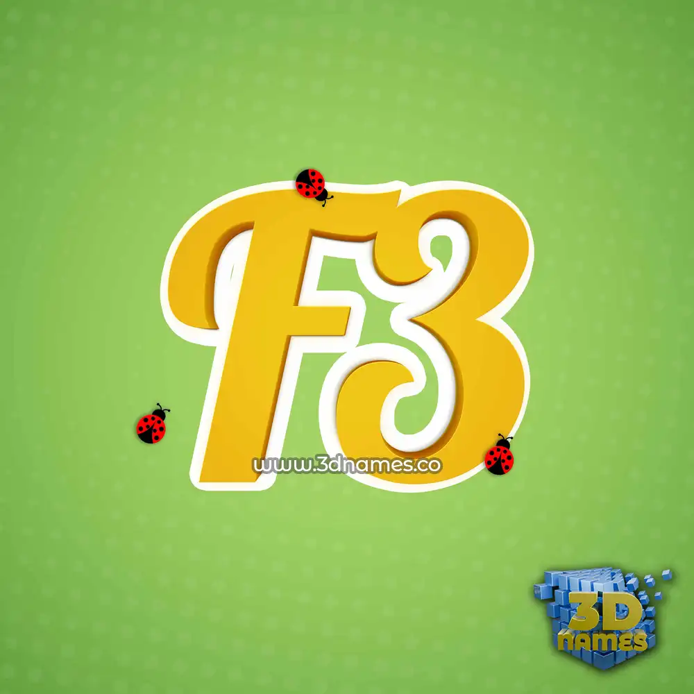 f3 in Ladybugs style - 3D name wallpaper