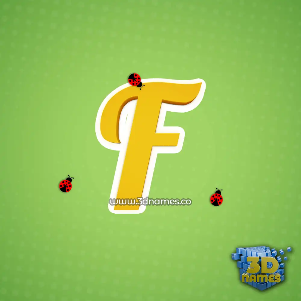 f in Ladybugs style - 3D name wallpaper