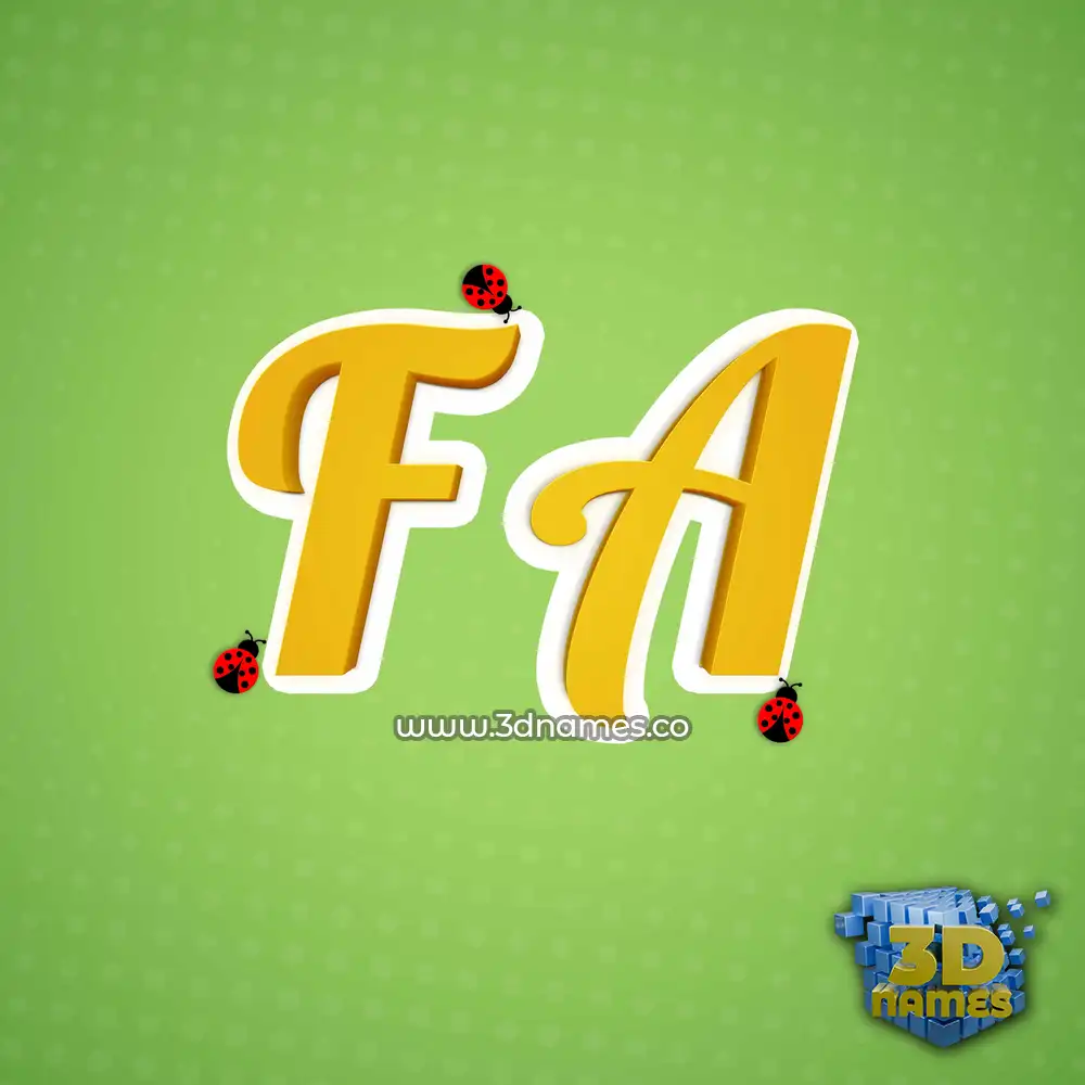 f a in Ladybugs style - 3D name wallpaper