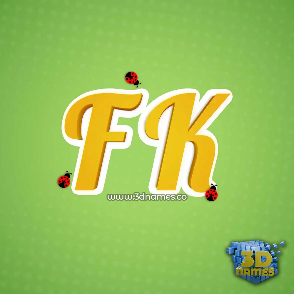 f k in Ladybugs style - 3D name wallpaper