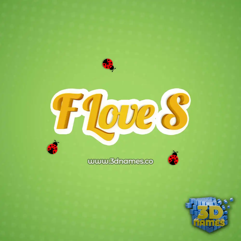 f love s in Ladybugs style - 3D name wallpaper