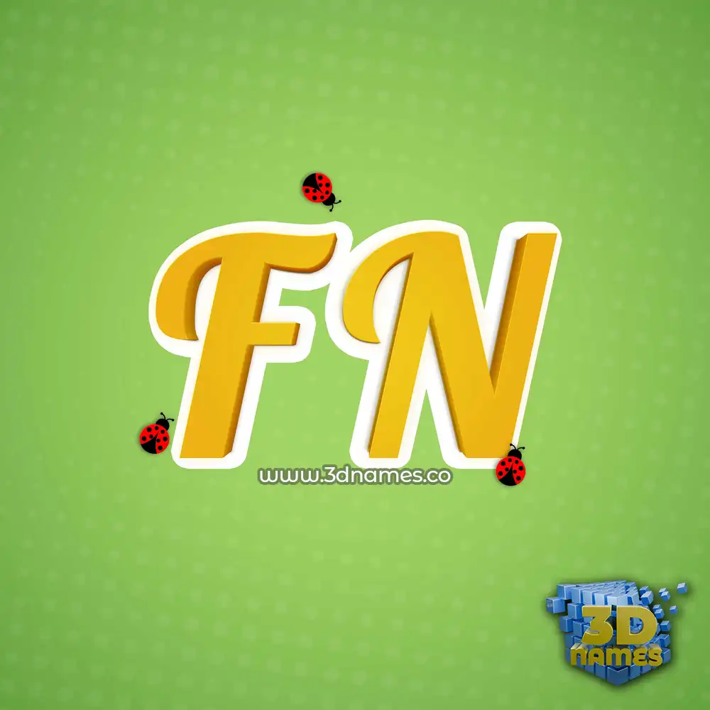 f n in Ladybugs style - 3D name wallpaper