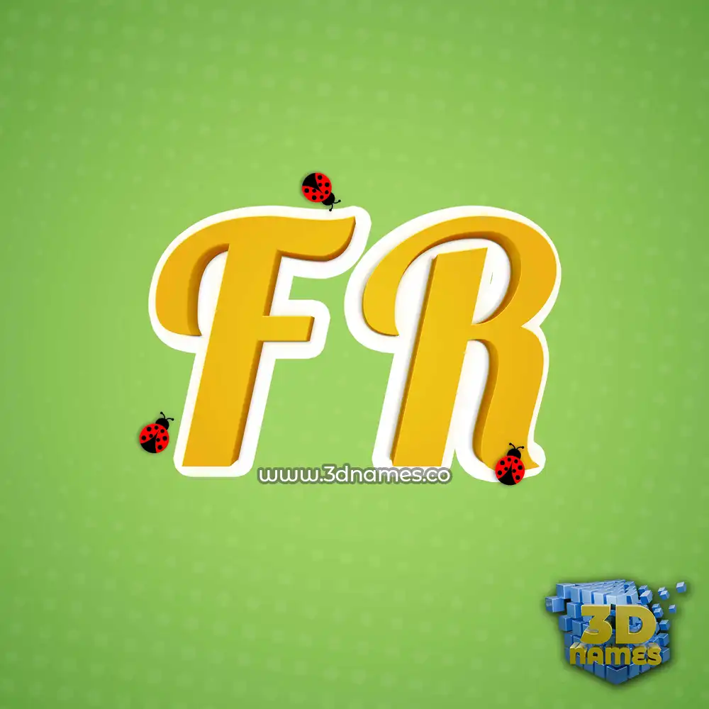 f r in Ladybugs style - 3D name wallpaper