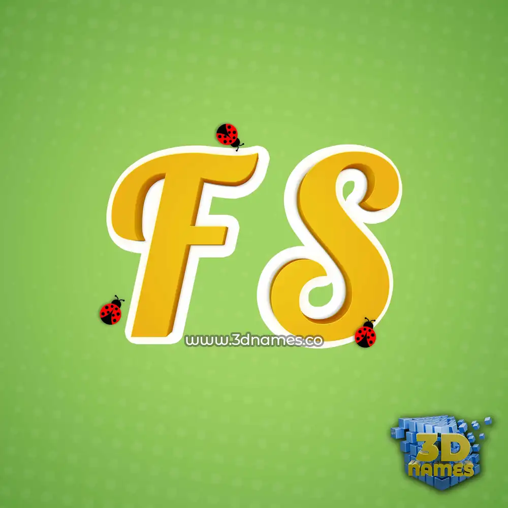 f s in Ladybugs style - 3D name wallpaper