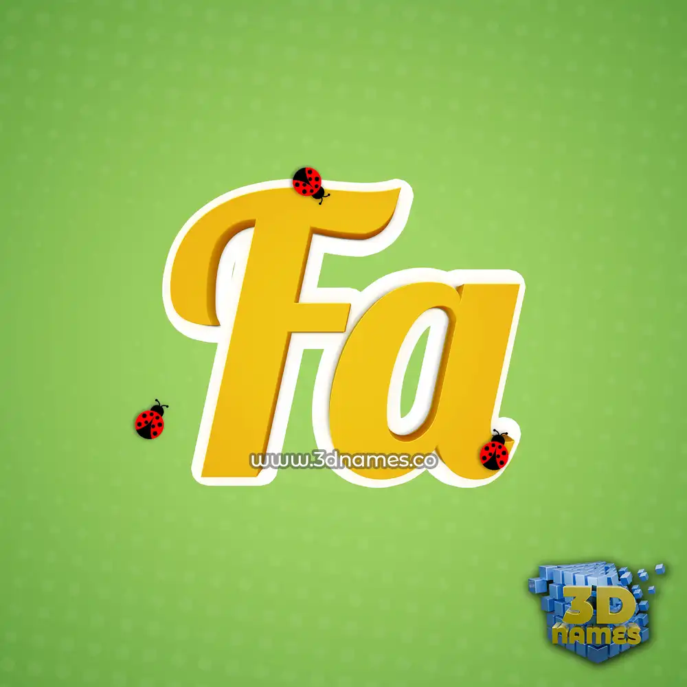 fa in Ladybugs style - 3D name wallpaper