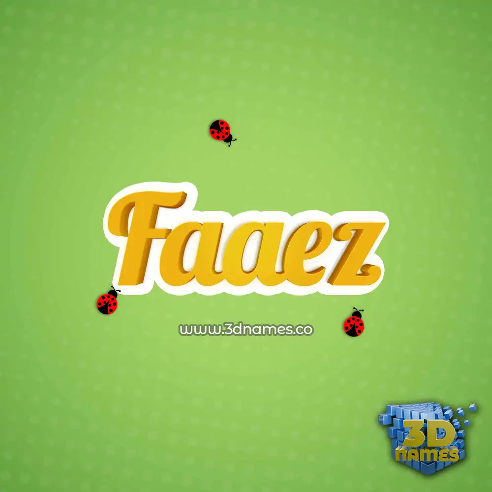 faaez in Ladybugs style - 3D name wallpaper