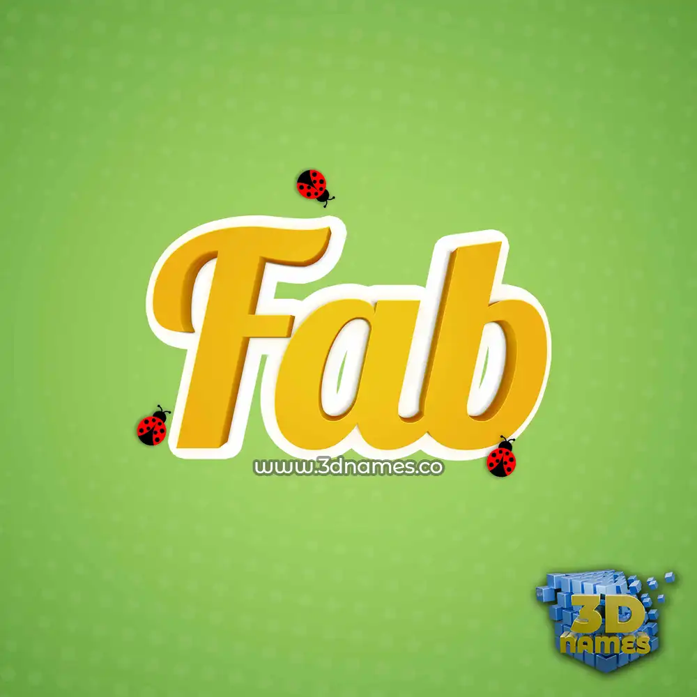 fab in Ladybugs style - 3D name wallpaper