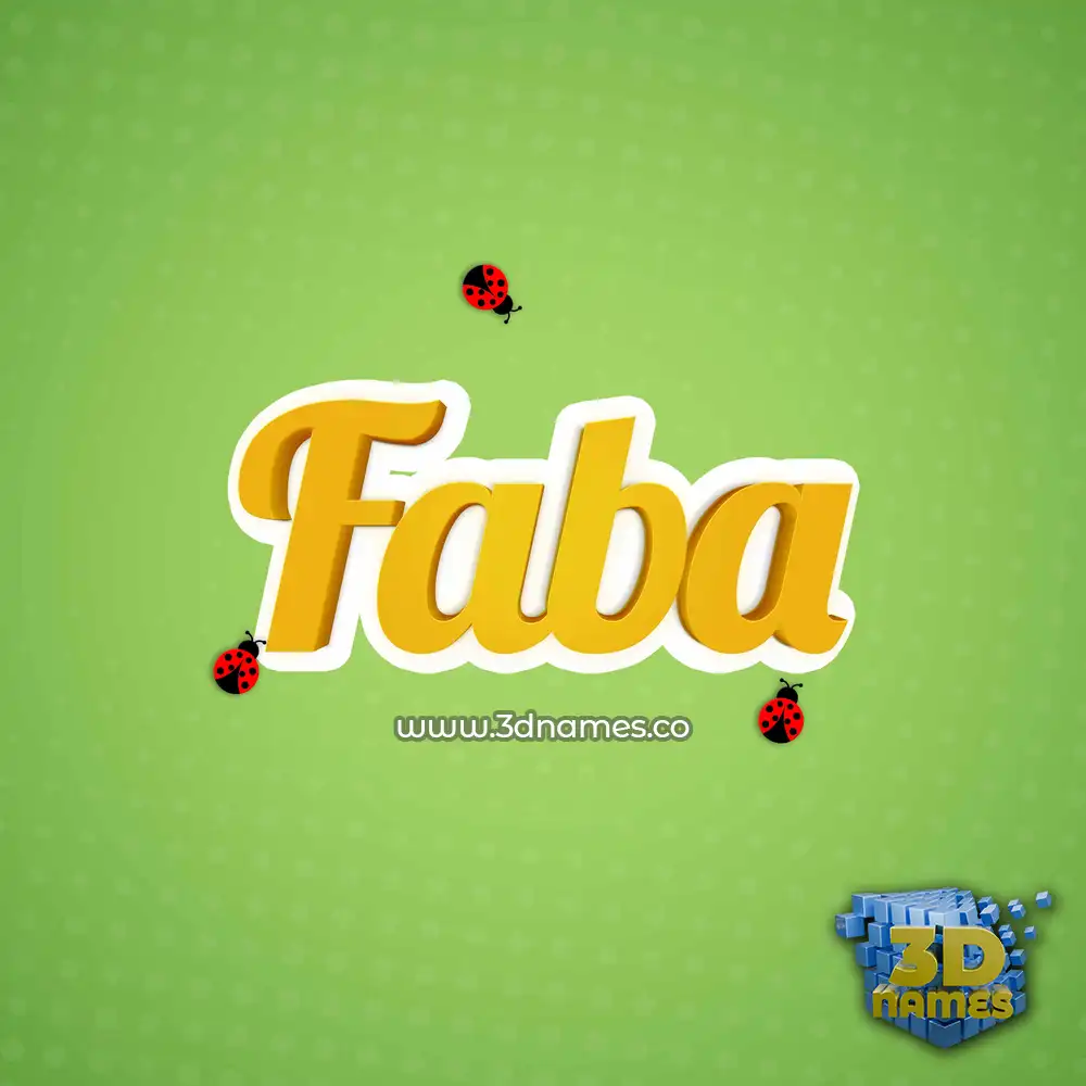 faba in Ladybugs style - 3D name wallpaper