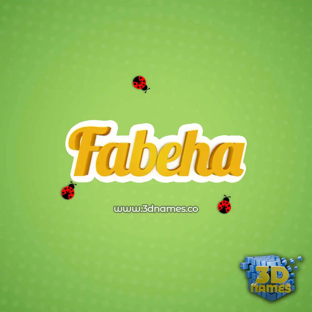 fabeha in Ladybugs style - 3D name wallpaper