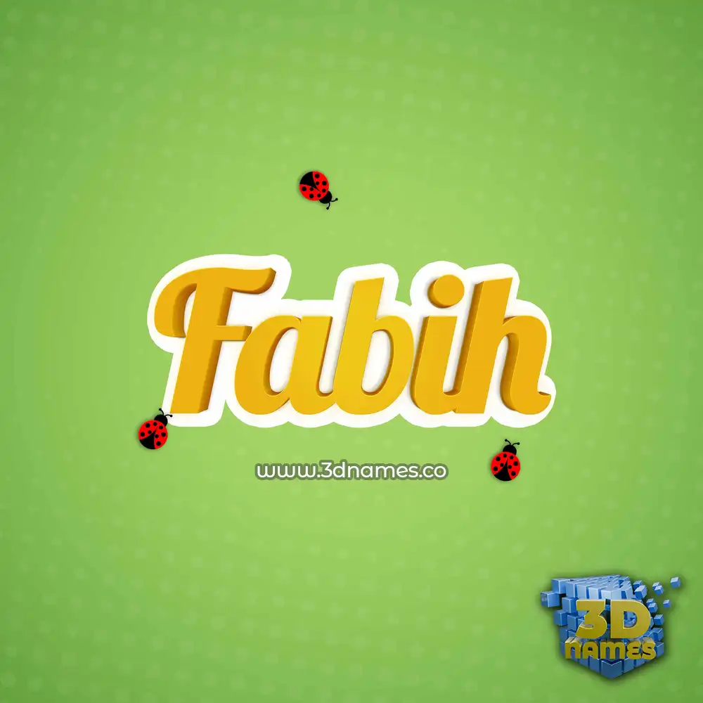 fabih in Ladybugs style - 3D name wallpaper