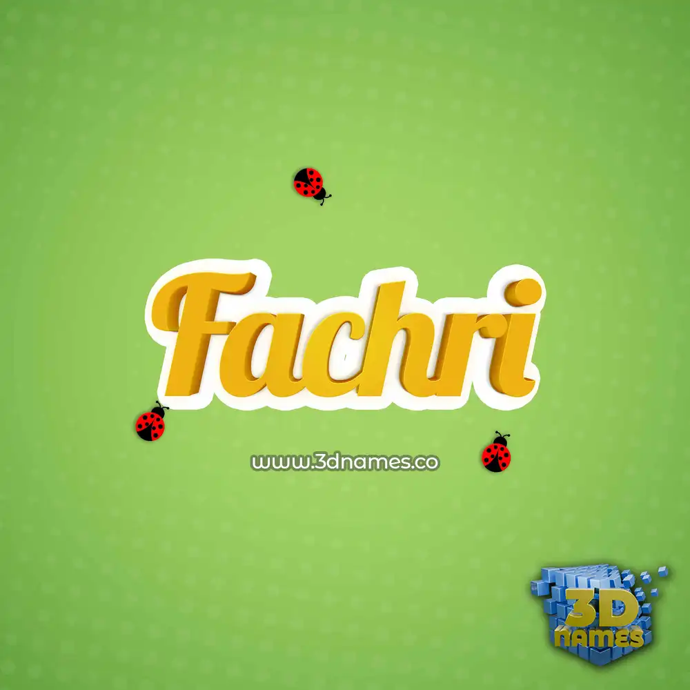 fachri in Ladybugs style - 3D name wallpaper