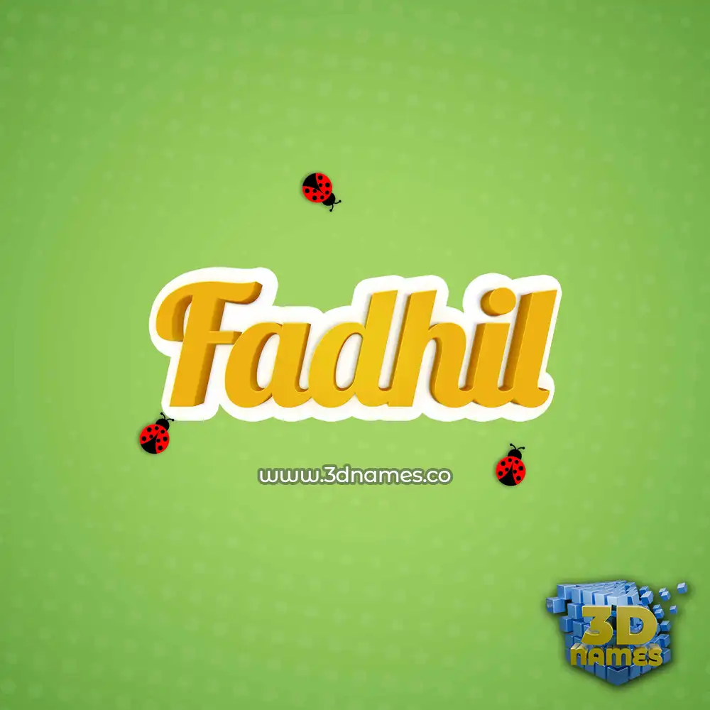 fadhil in Ladybugs style - 3D name wallpaper