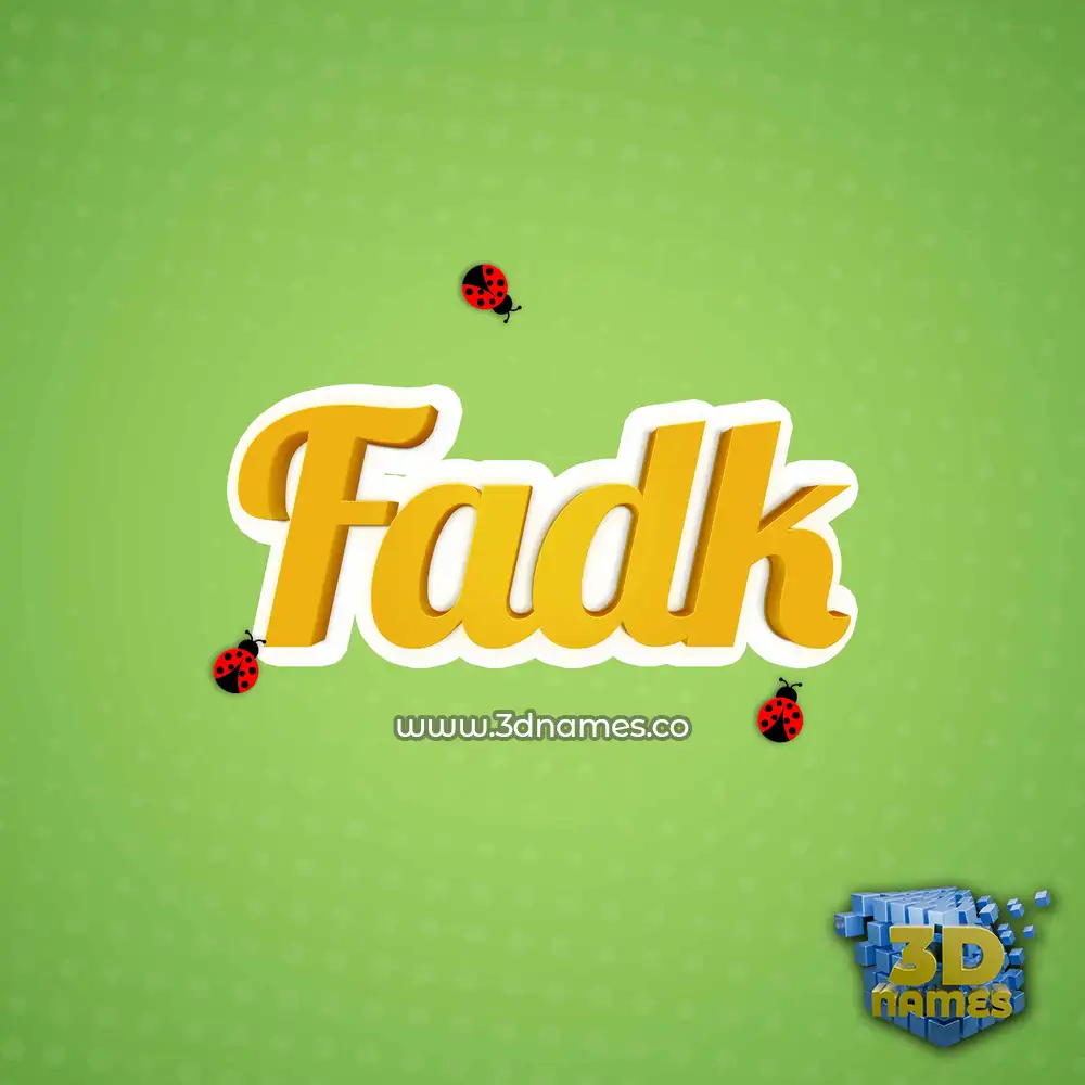 fadk in Ladybugs style - 3D name wallpaper