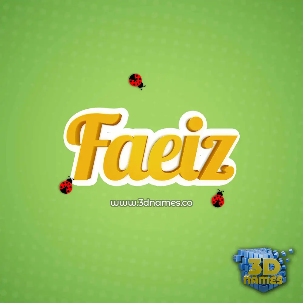 faeiz in Ladybugs style - 3D name wallpaper