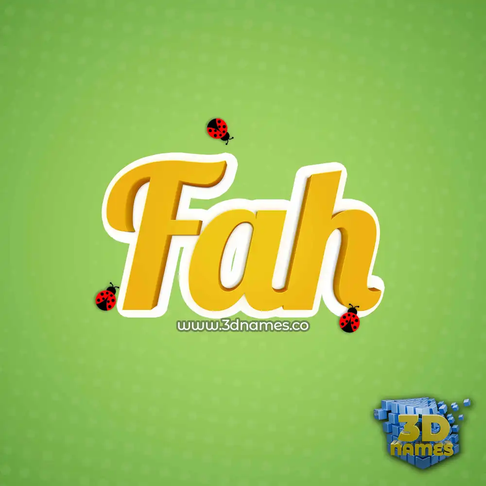 fah in Ladybugs style - 3D name wallpaper