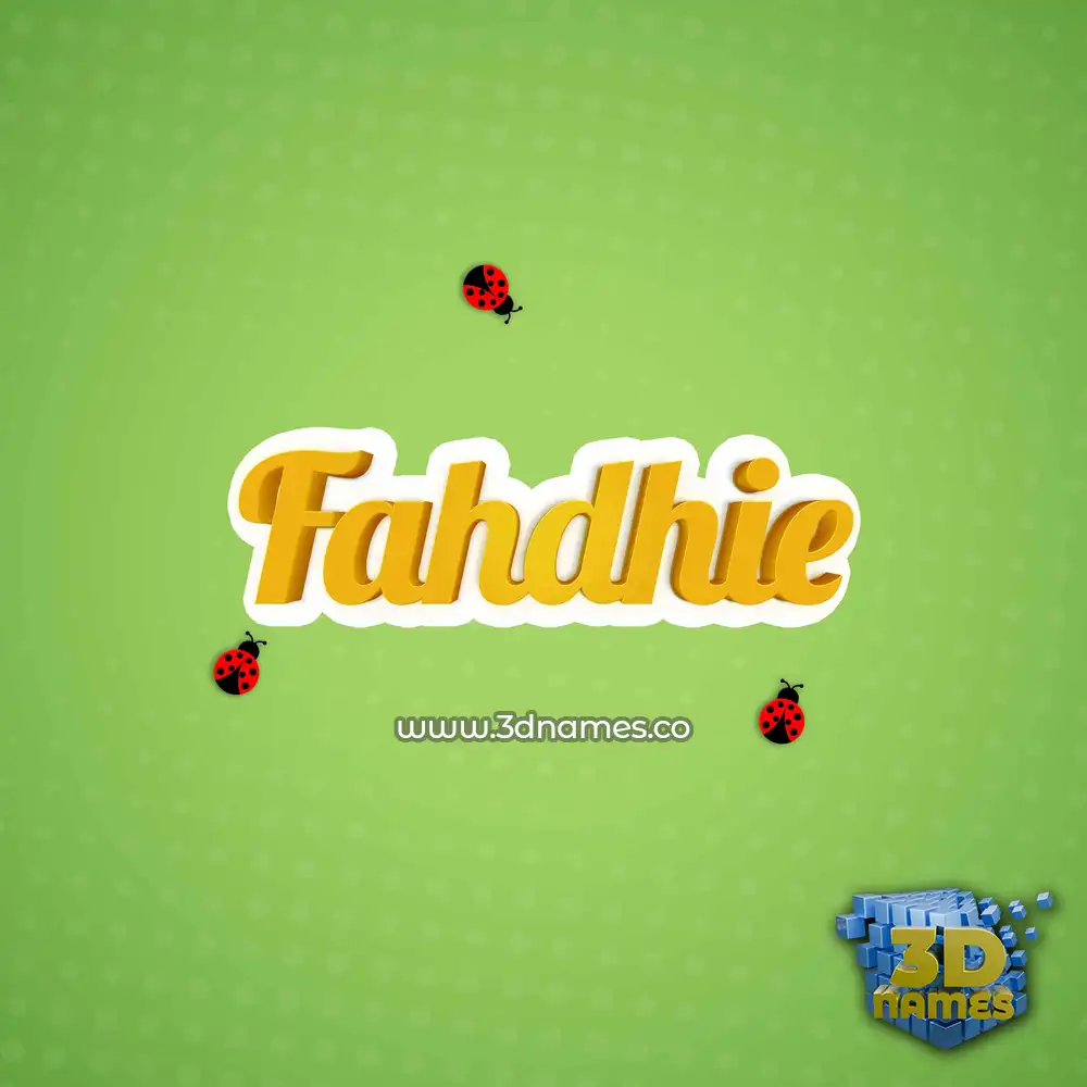 fahdhie in Ladybugs style - 3D name wallpaper