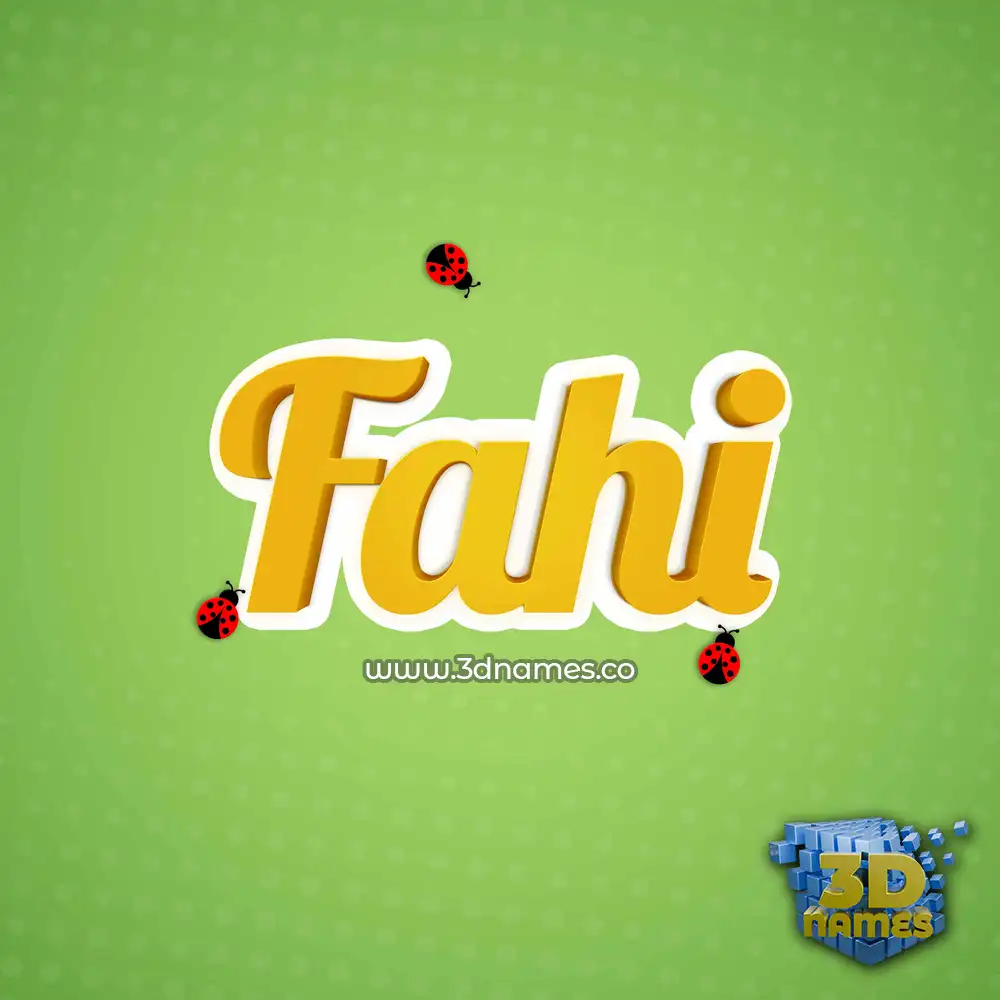 fahi in Ladybugs style - 3D name wallpaper