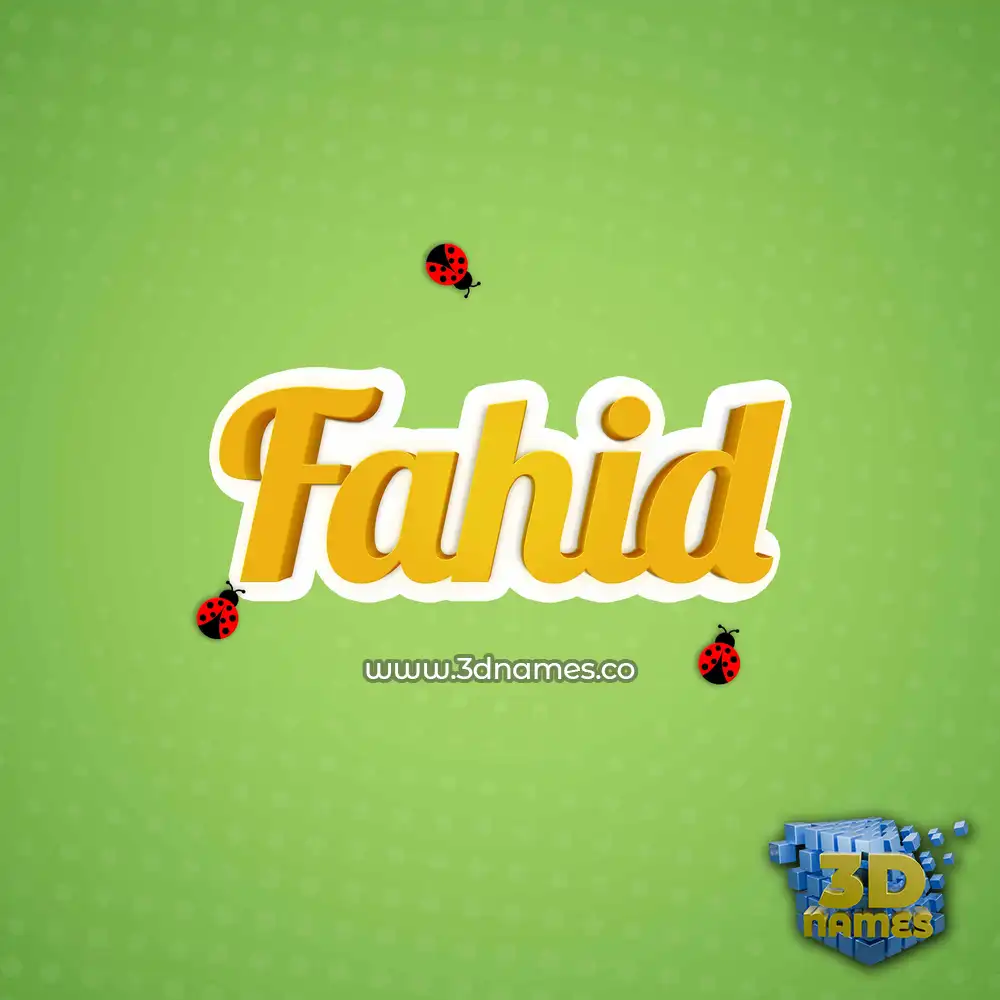 fahid in Ladybugs style - 3D name wallpaper