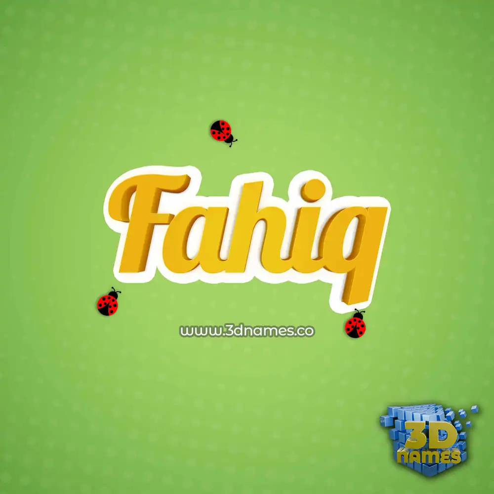 fahiq in Ladybugs style - 3D name wallpaper