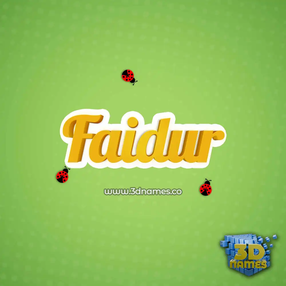 faidur in Ladybugs style - 3D name wallpaper