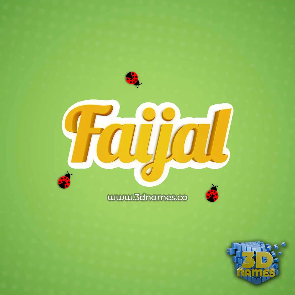 faijal in Ladybugs style - 3D name wallpaper